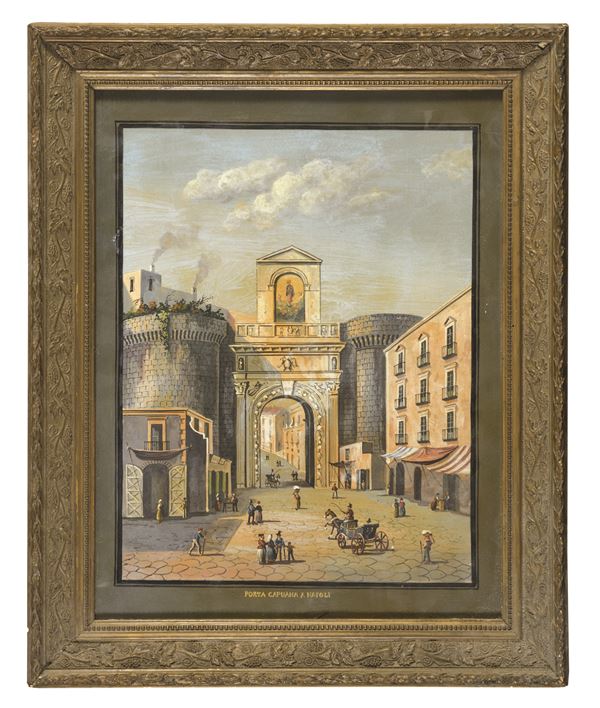 GOUACHE PORTA CAPUANA A NAPOLI