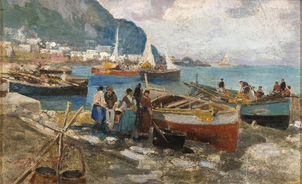 DIPINTO PESCATORI F.TO EZELINO BRIANTE
