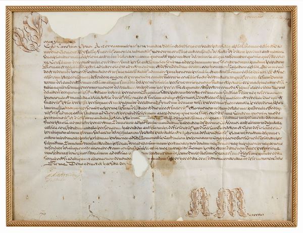MANOSCRITTO SU PERGAMENA, XVIII SECOLO
