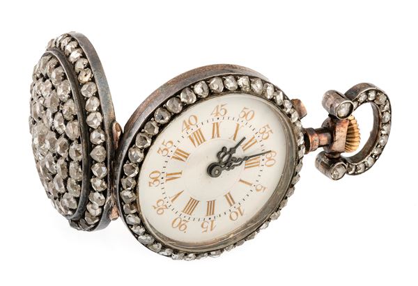 OROLOGIO DA TASCHINO IN ORO E BRILLANTI, F. SAMPER PARIS