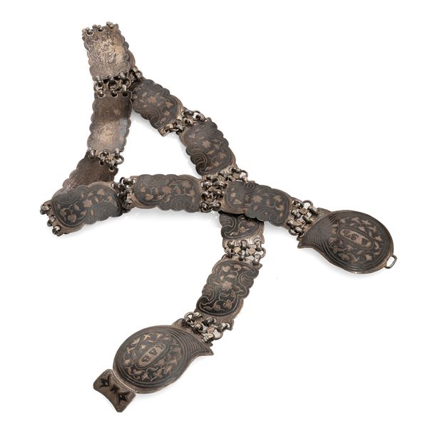 CINTURA IN ARGENTO NIELLATO, RUSSIA 1890
