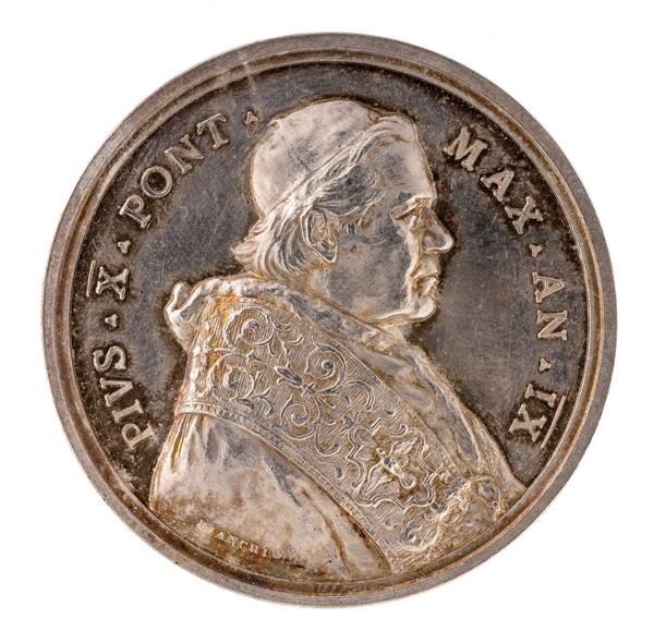 MEDAGLIA ANNUALE DI PAPA PIO X IN ARGENTO, 1912