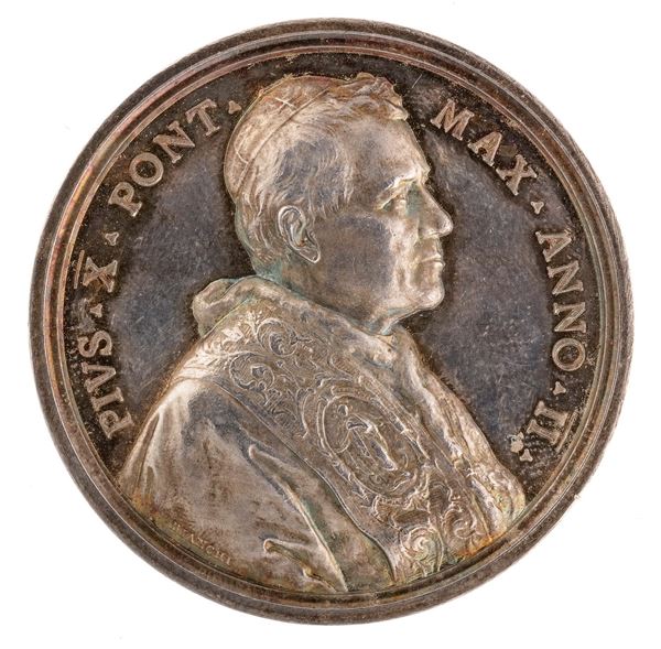 MEDAGLIA ANNUALE DI PAPA PIO X IN ARGENTO, 1904