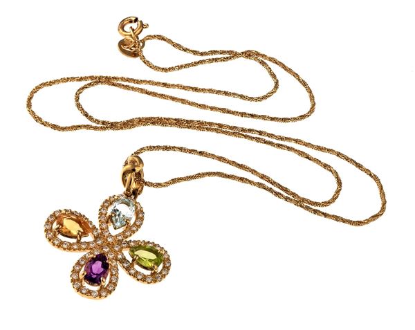 GIROCOLLO CON BRILLANTI E  AMETISTA