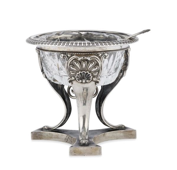 SALIERA IN ARGENTO, PUNZONE FRANCIA 1840 ca.