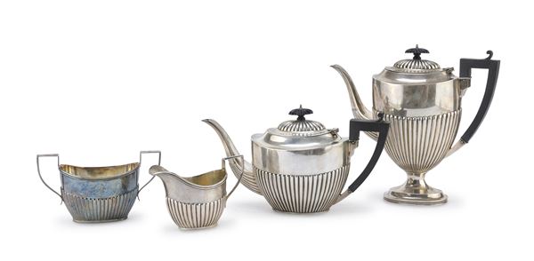 SERVIZIO DA TÈ E CAFFÈ IN ARGENTO, REGNO UNITO XIX SECOLO