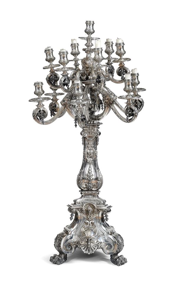 CANDELABRO IN ARGENTO, LONDRA ROBERT GARRARD 1840