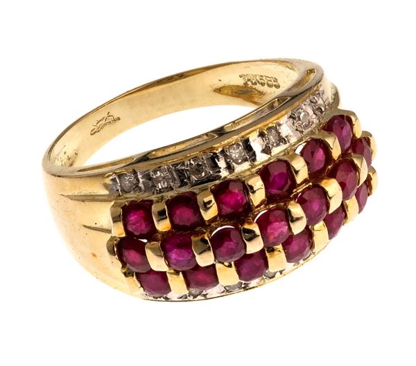 ANELLO CON RUBINI E BRILLANTI