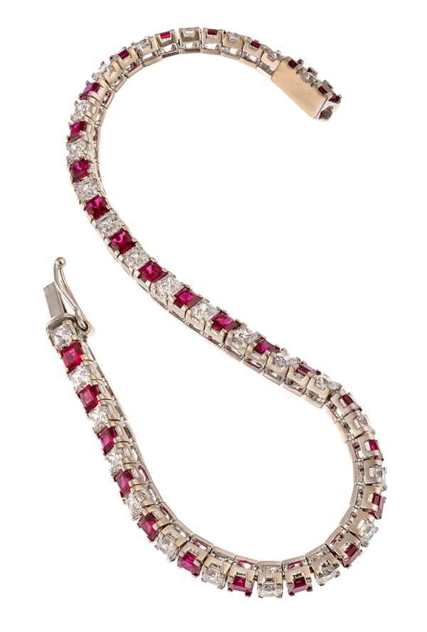 BRACCIALE TENNIS CON RUBINI