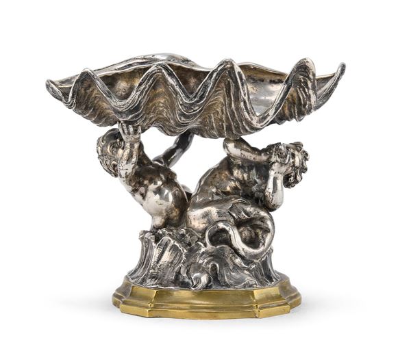 SCULTURA IN BRONZO ARGENTATO, FINE XIX SECOLO
