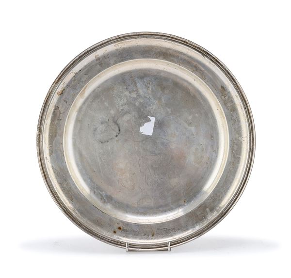 PIATTO IN ARGENTO, ITALIA 1940 ca.