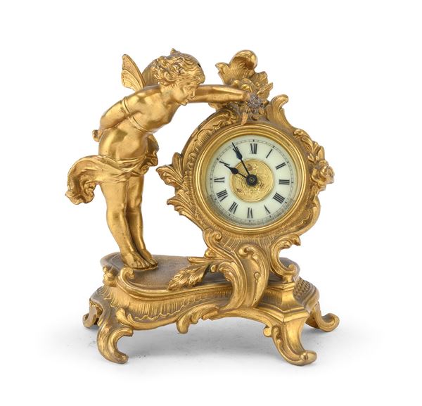 PICCOLO OROLOGIO DA TAVOLO IN METALLO DORATO