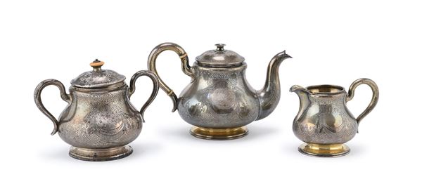 SERVIZIO DA TÈ IN ARGENTO, MOSCA 1887