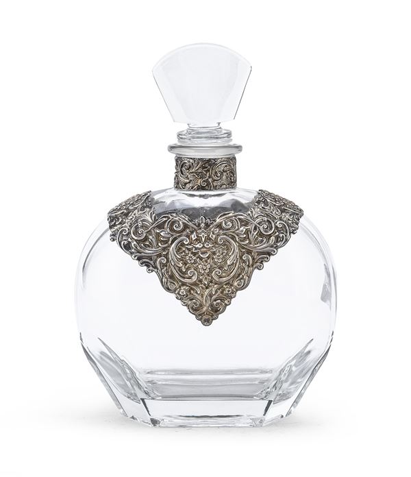 BOTTIGLIA IN CRISTALLO E SILVERPLATE