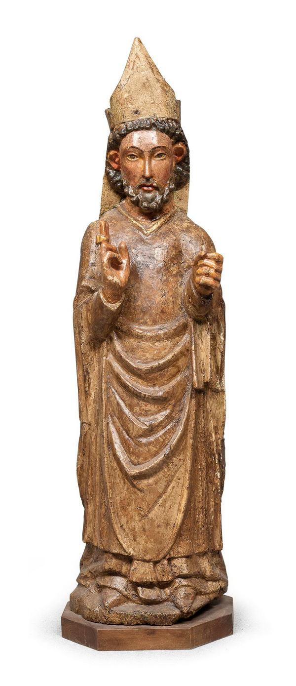 SCULTURA DI SANTO VESCOVO, SPAGNA XVI SECOLO
