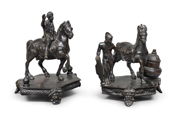 COPPIA DI BRONZI, AMBITO DI SEVERO CALZETTA DA RAVENNA