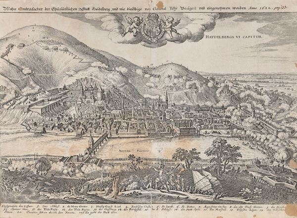 INCISIONE VEDUTA DI HEIDELBERG