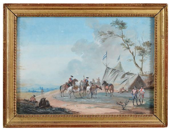 TEMPERA ACCAMPAMENTO DI CAVALIERI