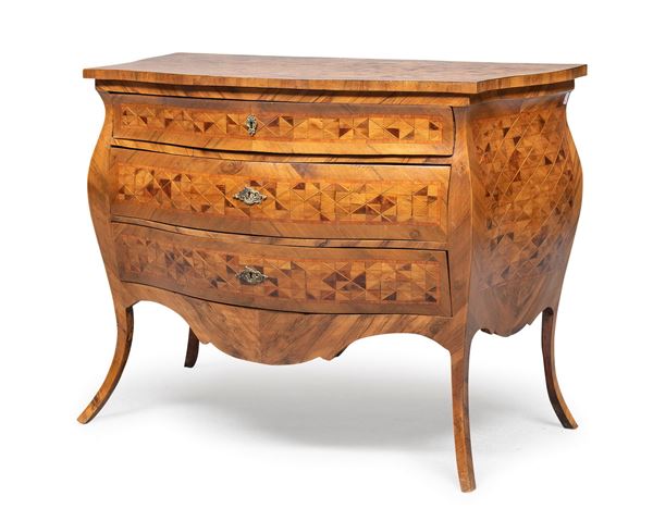 COMMODE A MARQUETERIES, PROBABILMENE FRANCIA