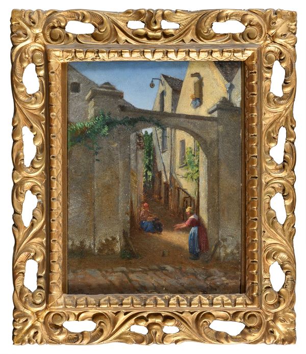 DIPINTO VICOLO DI PITTORE FRANCESE