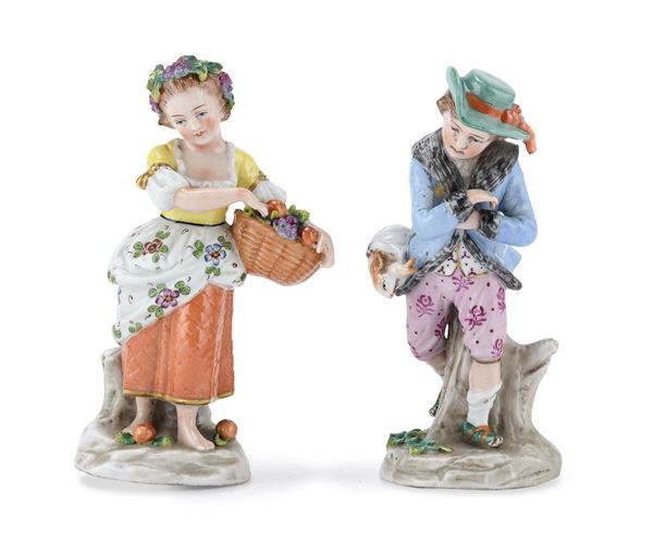 COPPIA DI FIGURINE IN PORCELLANA, GINORI