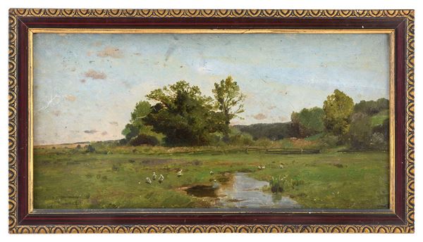 DIPINTO PAESAGGIO CON RUSCELLO