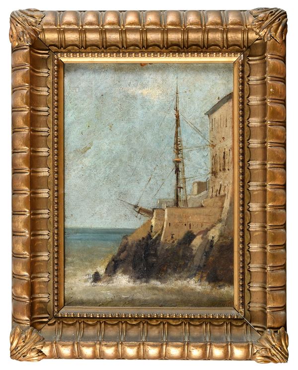 SCOGLIERA CON SCORCIO DI VELIERO DI ROBERTO FONTANA