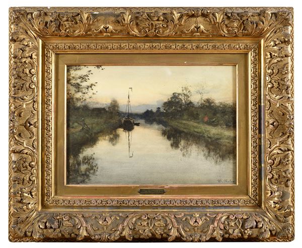 DIPINTO PAESAGGIO FLUVIALE DI WILLEM BASTIAAN THOLEN
