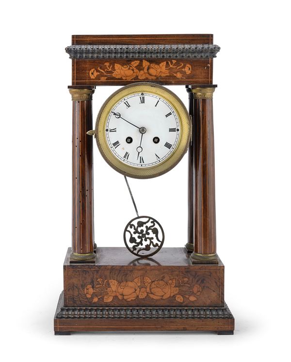 OROLOGIO DA TAVOLO IN PALISSANDRO, PERIODO CARLO X