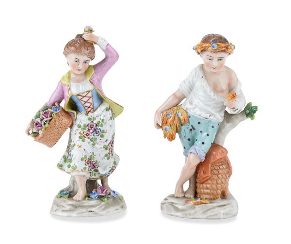 COPPIA DI FIGURINE IN PORCELLANA, GINORI