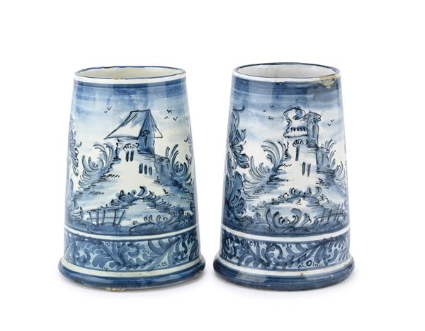 COPPIA DI BOCCALI IN CERAMICA, SAVONA