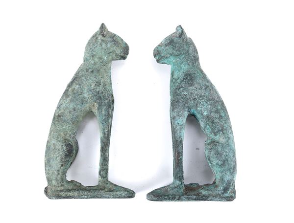DUE SCULTURE RAFFIGURANTI BASTET