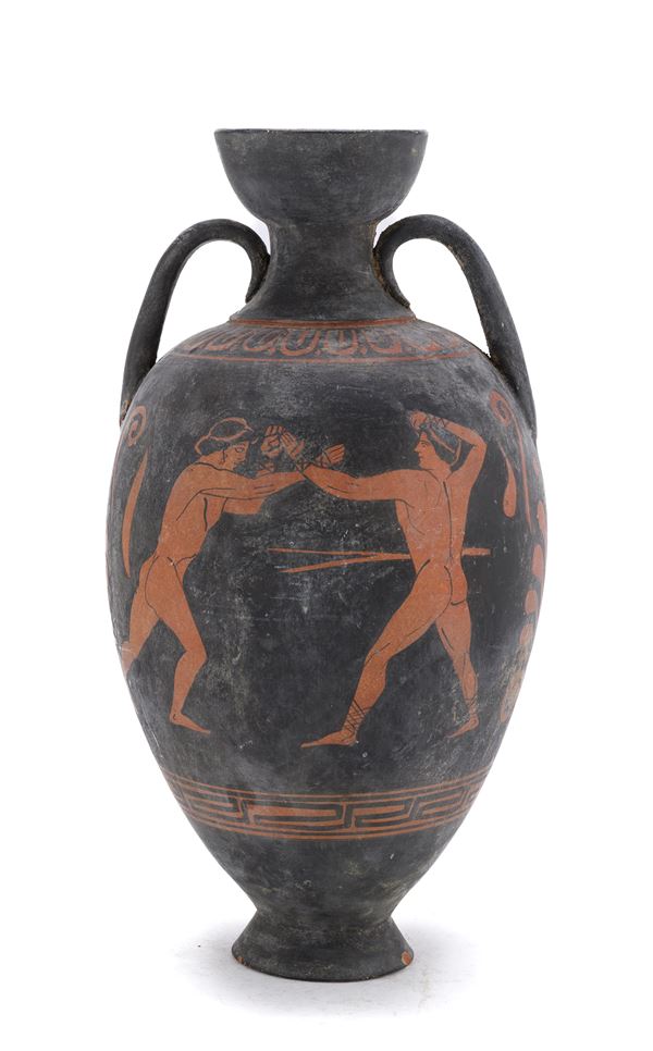 ANFORA A VERNICE NERA DI STILE STILE ARCHEOLOGICO