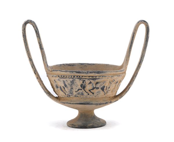 KANTHAROS IMPASTO DI STILE ARCHEOLOGICO