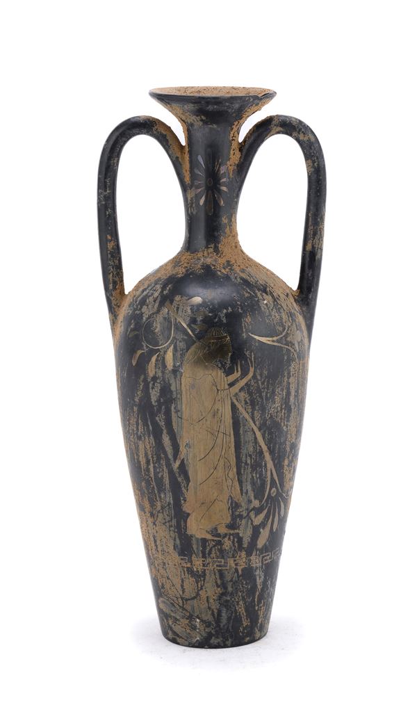 ANFORA VERNICE NERA DI STILE ARCHEOLOGICO
