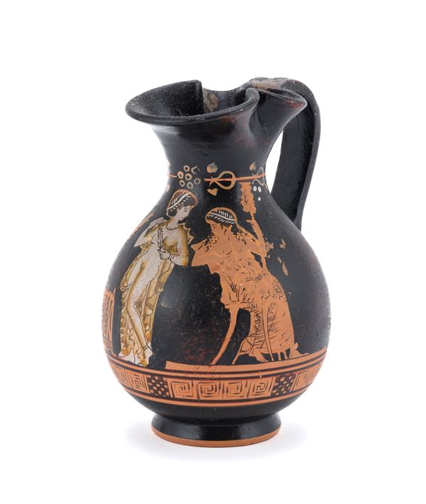 OINOCHOE IN TERRACOTTA DI STILE ARCHEOLOGICO