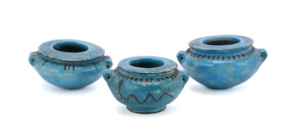 TRE VASI EGIZI IN FAIENCE