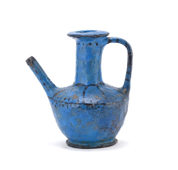 ANFORETTA IN FAIENCE DI STILE EGIZIO