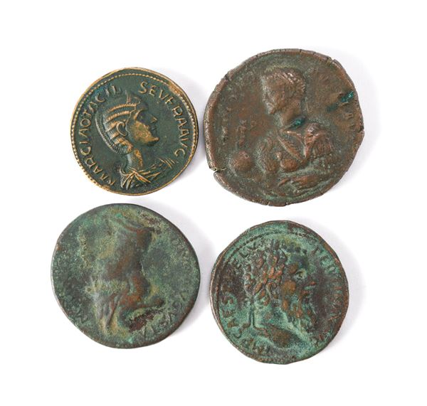 QUATTRO RIPRODUZIONI DI MONETE ROMANE