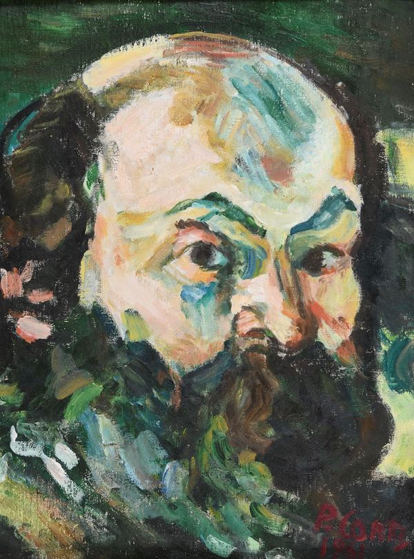 DIPINTO RITRATTO DI PAUL CEZANNE DI PRIMO CONTI, 1961
