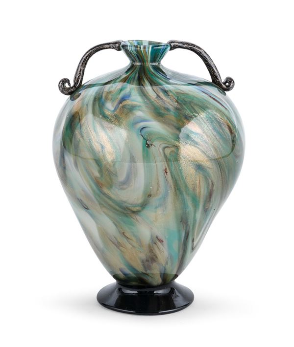 VASO IN VETRO, FRATELLI TOSO MURANO ANNI '20