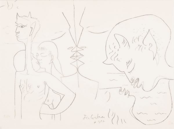 LITOGRAFIA D'APRES DI JEAN COCTEAU