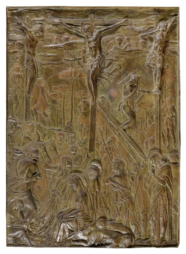 BASSORILIEVO IN TERRACOTTA CROCIFISSIONE DI DONATELLO, MANIFATTURA DI SIGNA