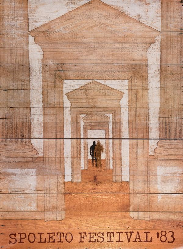 MANIFESTO DI MARIO CEROLI PER IL FESTIVAL DI SPOLETO, 1983