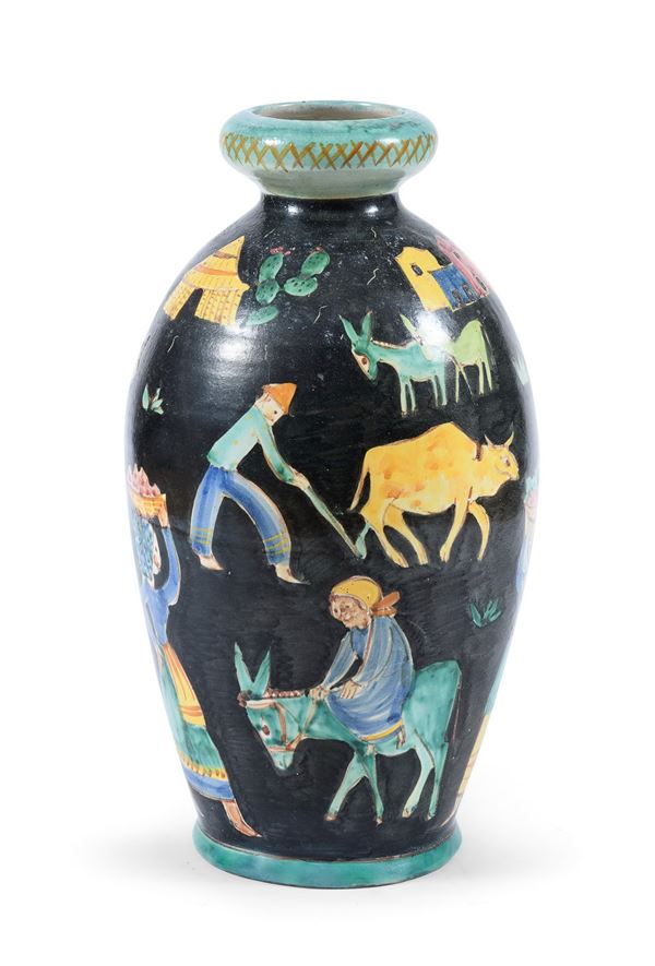 VASO IN CERAMICA, GIOVANNINO CARRANO, CAS VIETRI ANNI '50