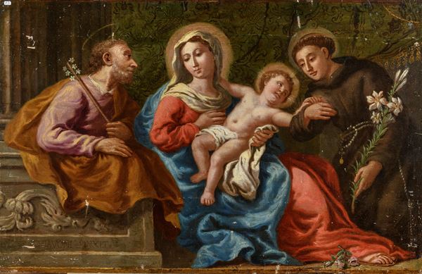 SACRA FAMIGLIA CON SANT'ANTONIO DA PADOVA DI ANDREA SCHIAVONE