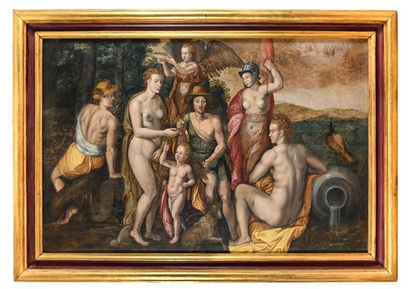 DIPINTO IL GIUDIZIO DI PARIDE DI JACOB DE BACKER
