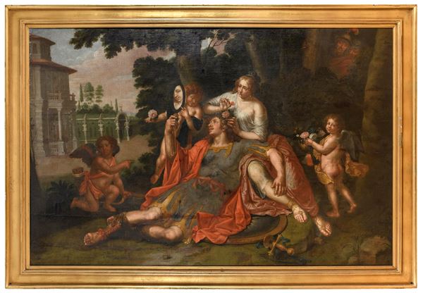 DIPINTO RINALDO E ARMIDA FIRMATO DA PIETER VAN LINT