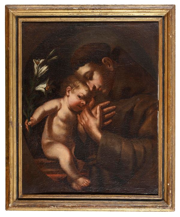 SANT'ANTONIO DA PADOVA DI PITTORE NAPOLETANO DEL SEICENTO