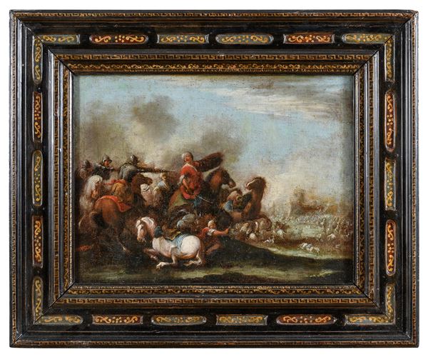 BATTAGLIA TRA CAVALIERI DELLA BOTTEGA DI ANTONIO CALZA